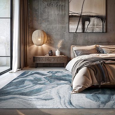 World Rug Gallery Sky Abstract Wave Area Rug