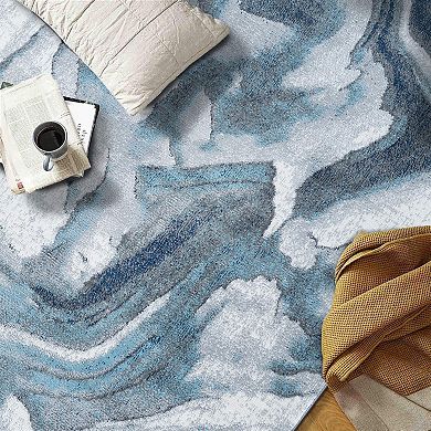 World Rug Gallery Sky Abstract Wave Area Rug