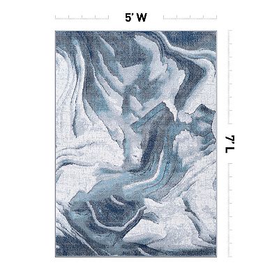 World Rug Gallery Sky Abstract Wave Area Rug