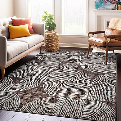 World Rug Gallery Milan Geometric Arch Area Rug