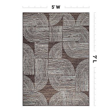 World Rug Gallery Milan Geometric Arch Area Rug