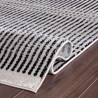 World Rug Gallery Contemporary Minimalistic Stripe Lines Area Rug