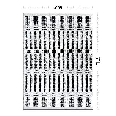 World Rug Gallery Contemporary Minimalistic Stripe Lines Area Rug