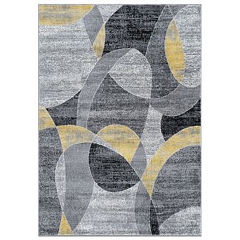 World Rug Gallery Contemporary Distressed Circle Area Rug