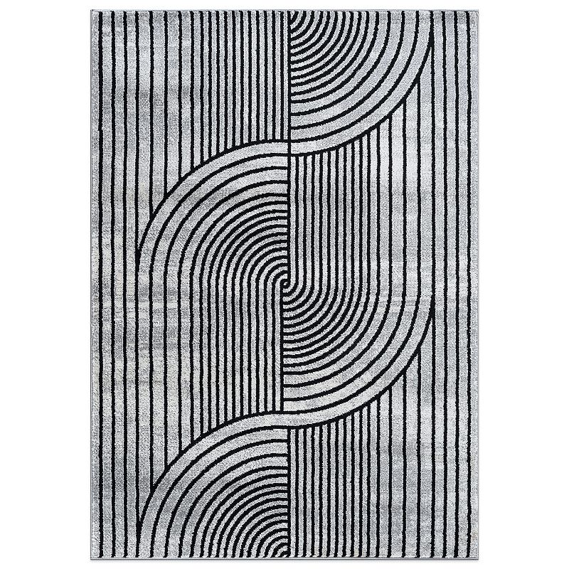 World Rug Gallery Contemporary Arch Knot Design Area Rug, Gray