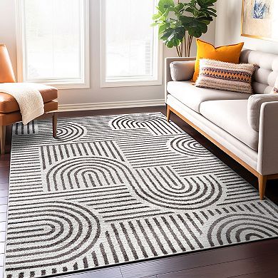 World Rug Gallery Bohemian Stripe Arch Design Area Rug