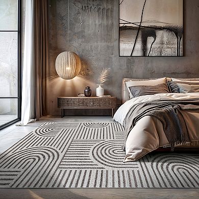 World Rug Gallery Bohemian Stripe Arch Design Area Rug
