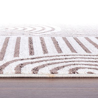 World Rug Gallery Bohemian Stripe Arch Design Area Rug