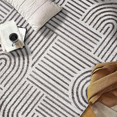 World Rug Gallery Bohemian Stripe Arch Design Area Rug