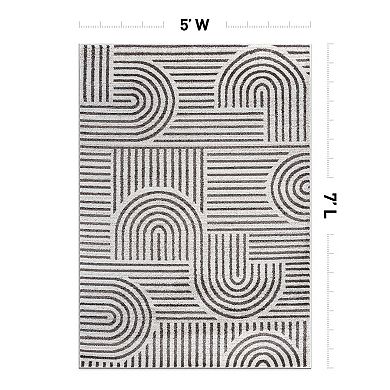 World Rug Gallery Bohemian Stripe Arch Design Area Rug