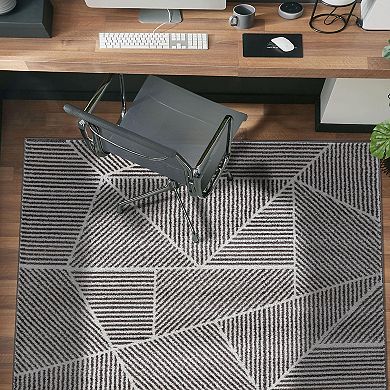 World Rug Gallery Contemporary Geometric Stripe Area Rug