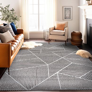World Rug Gallery Contemporary Geometric Stripe Area Rug