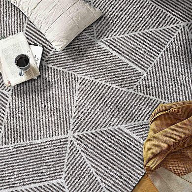 World Rug Gallery Contemporary Geometric Stripe Area Rug