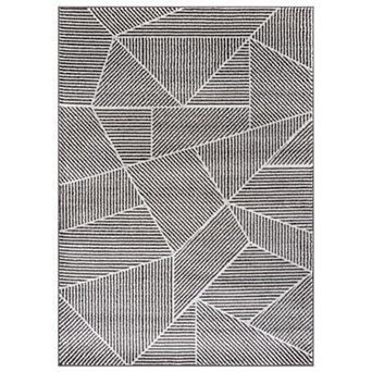 World Rug Gallery Contemporary Geometric Stripe Area Rug