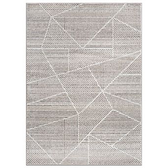 World Rug Gallery Contemporary Geometric Stripe Area Rug