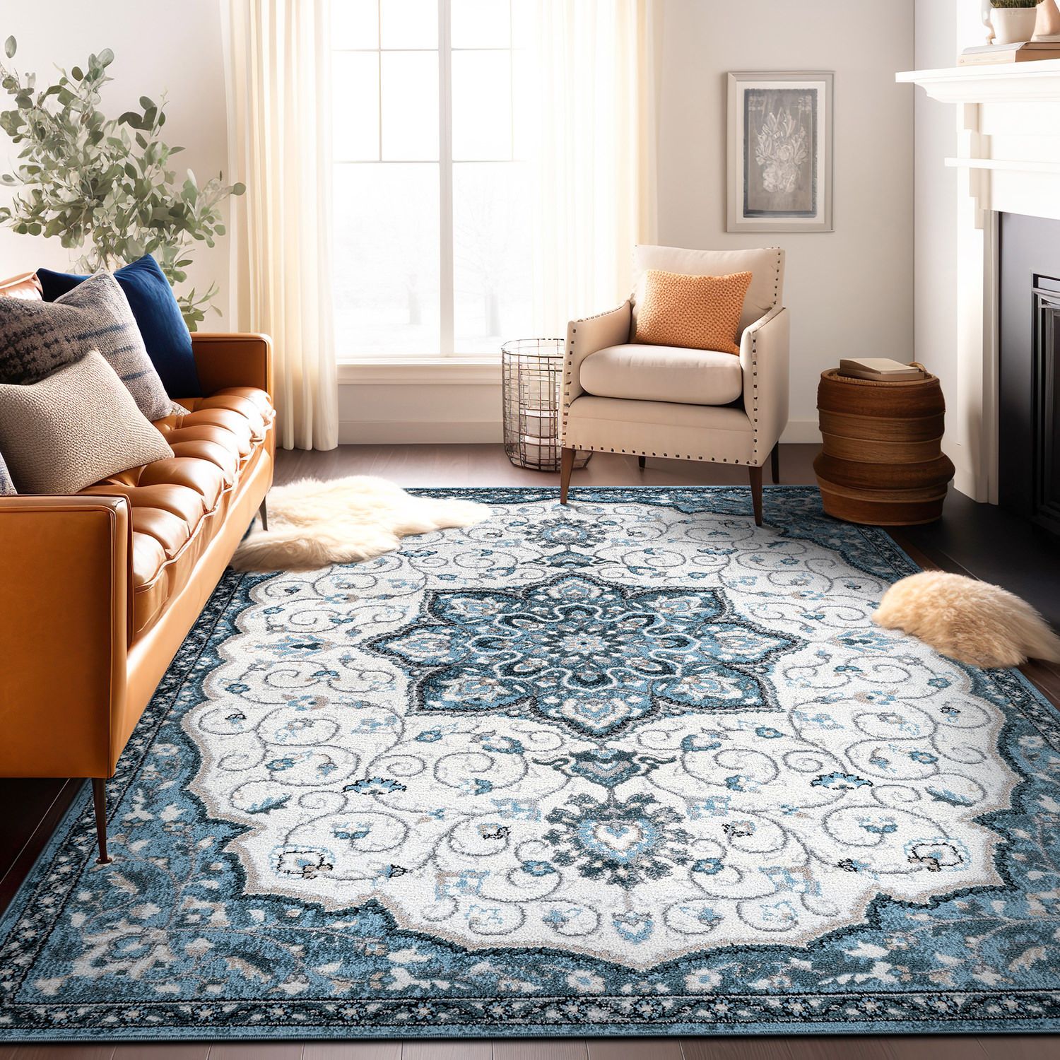 World Rug Gallery Traditional Medallion Area Rug