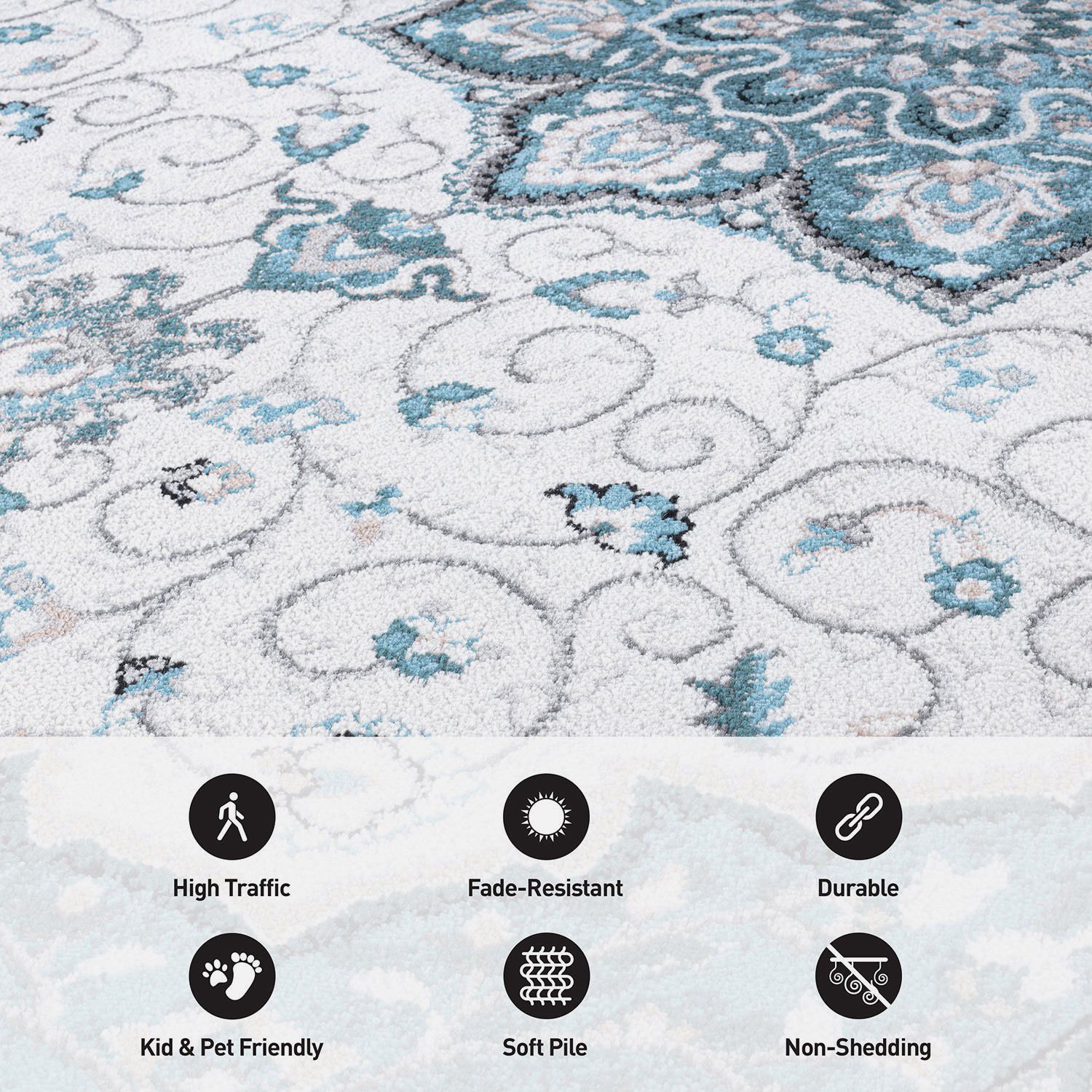 World Rug Gallery Traditional Medallion Area Rug