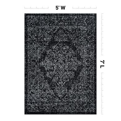 World Rug Gallery Sky Vintage Distressed Area Rug
