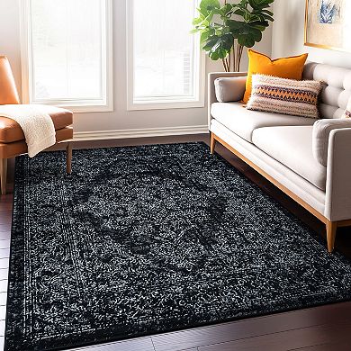 World Rug Gallery Sky Vintage Distressed Area Rug