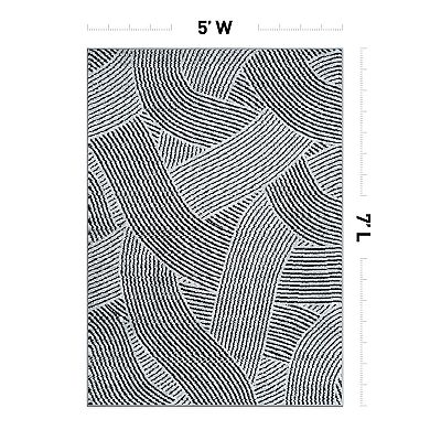 World Rug Gallery Sky Bohemian Stripe Area Rug
