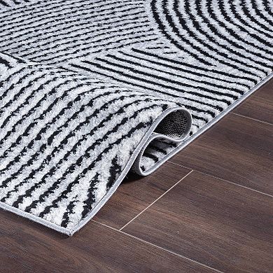 World Rug Gallery Sky Bohemian Stripe Area Rug