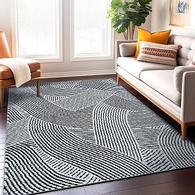 World Rug Gallery Sky Bohemian Stripe Area Rug