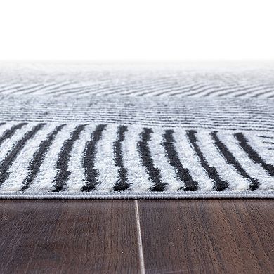 World Rug Gallery Sky Bohemian Stripe Area Rug