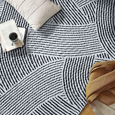 World Rug Gallery Sky Bohemian Stripe Area Rug