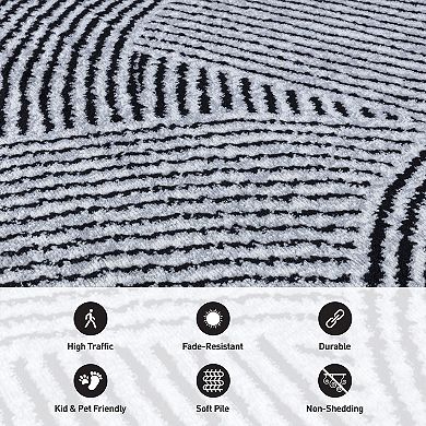 World Rug Gallery Sky Bohemian Stripe Area Rug