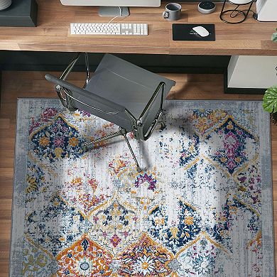 World Rug Gallery Sky Trellis Bordered Area Rug