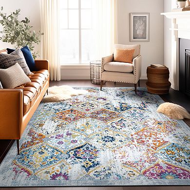World Rug Gallery Sky Trellis Bordered Area Rug