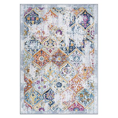 World Rug Gallery Sky Trellis Bordered Area Rug