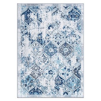 World Rug Gallery Sky Trellis Bordered Area Rug