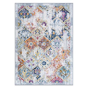 World Rug Gallery Sky Trellis Bordered Area Rug