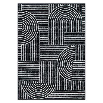 World Rug Gallery Milan Contemporary Stripe Arch Design Area Rug
