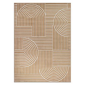 World Rug Gallery Milan Contemporary Stripe Arch Design Area Rug