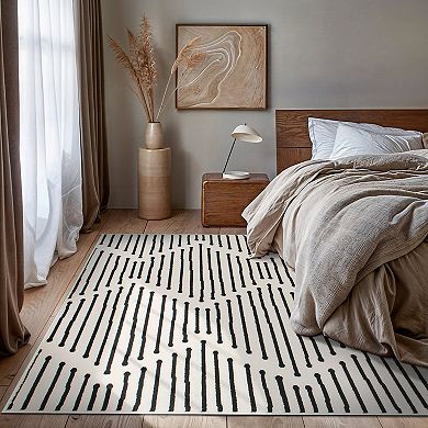 World Rug Gallery Milan Boho Stripe Design Area Rug