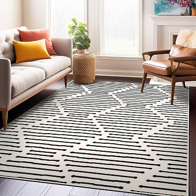 World Rug Gallery Milan Boho Stripe Design Area Rug