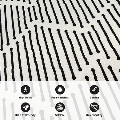 World Rug Gallery Milan Boho Stripe Design Area Rug