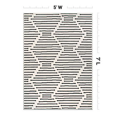 World Rug Gallery Milan Boho Stripe Design Area Rug