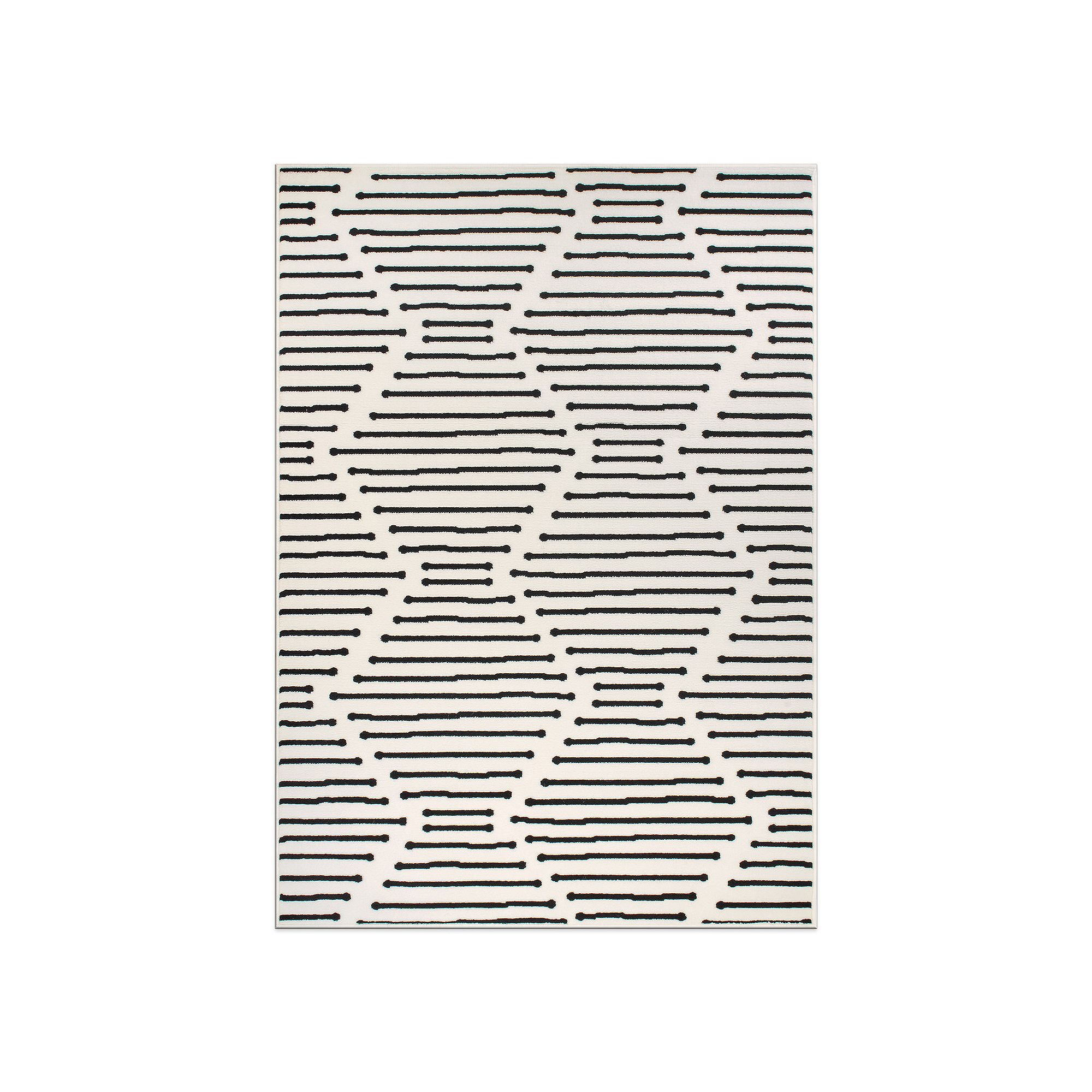 World Rug Gallery Milan Boho Stripe Design Area Rug, Ivory