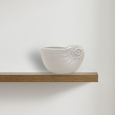 White Ceramic Shell Planter