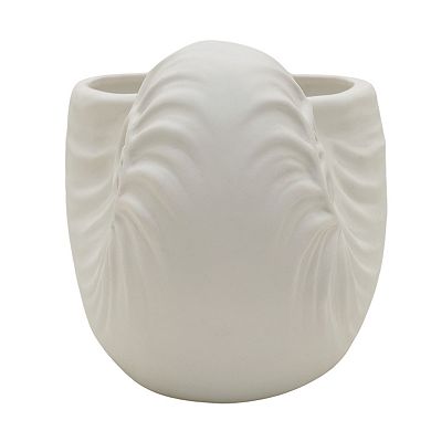 White Ceramic Shell Planter