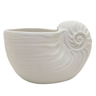 White Ceramic Shell Planter