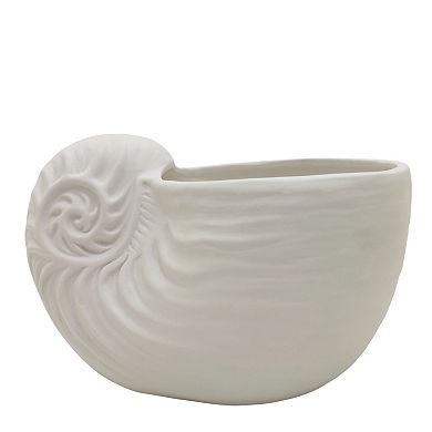 White Ceramic Shell Planter
