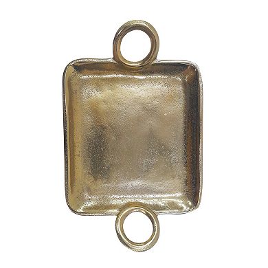 Brass Metal Tray with Handles