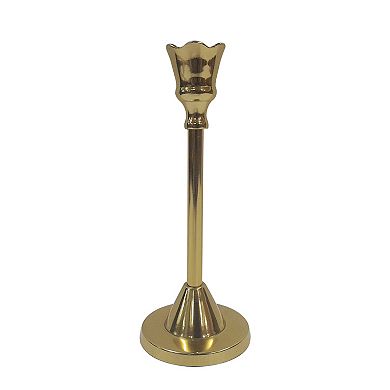 Slim Tulip Brass Taper Candle Holder