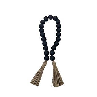 Everyday Decor Black Wood Beaded Garland