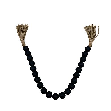 Everyday Decor Black Wood Beaded Garland