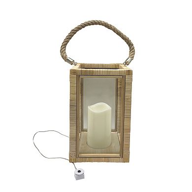 Rattan Wrapped LED Lantern